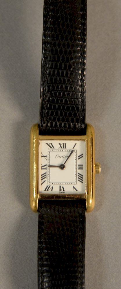 cartier 18k gold electroplated swiss|cartier 18k gold tank watch.